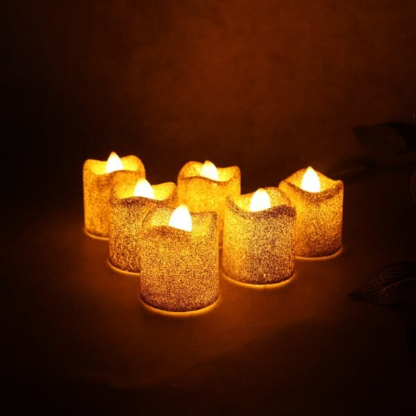 03_light_fc17cf71-e5ae-41de-a49c-7ffb093021f3.jpg Christmas Premium Glitter LED Tealight Candles (6 Pc Set)
