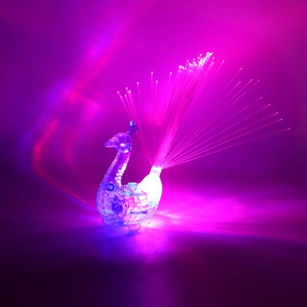 LED Fiber-Optic Peacock Decorative Night Light (1 Pc)