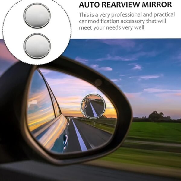 Car Blind-Spot Side Mirror Silver Frame - (2 Pc / Set)