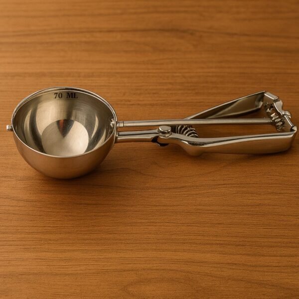 Premium Stainless Steel Ice Cream Scoop with Trigger Release –Approx 70 ML Capacity