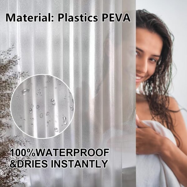 Waterproof Anti-Mildew Frosted Shower Curtain (Standard Fit / 51×79 Inch)