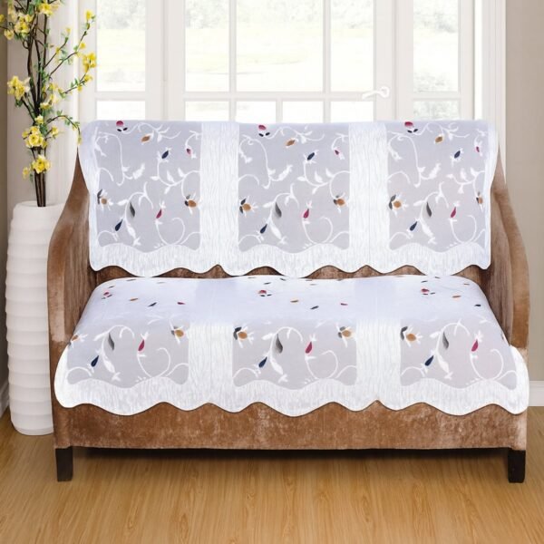 Elegant Floral Sofa Protector Runner - (1 Pc / 139x28 Inch)