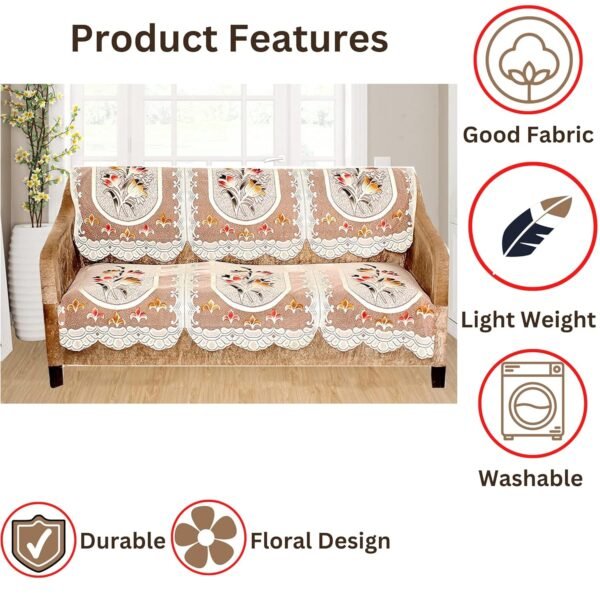 Elegant Floral Sofa Protector Runner - (Set / 132x28 Inch)