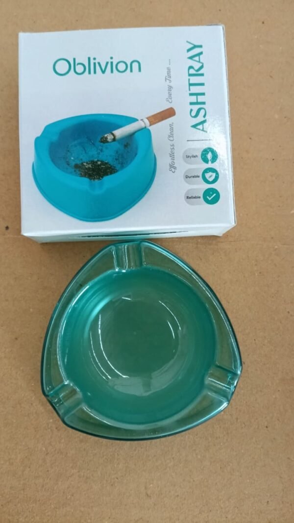 Heavy-Duty Transparent Plastic Ashtray with Triple Rest Slots (1 Pc)