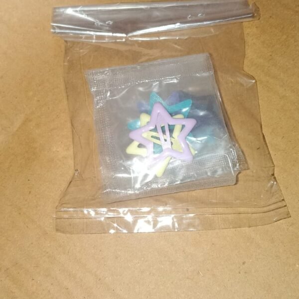 03dd77d6-80ef-4872-b245-e35ecacdb3b2.jpg Metal Printed Star Shape Hair Clips (10 Pcs Set)
