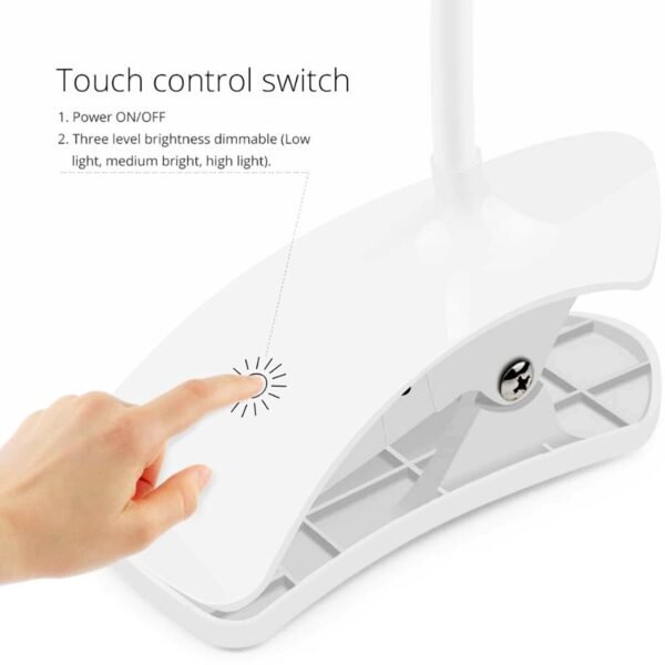 Desk Lamp Adjustable Gooseneck USB Rechargeable 3 modes