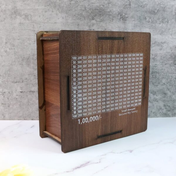 04-money-box.jpg Big Wooden Savings Challenge Money Bank / Piggy Bank - (1 Pc)