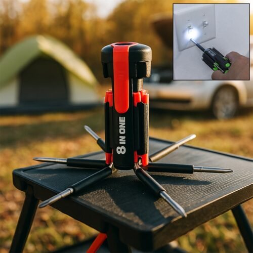 8 in 1 Multi-Function Screwdriver Kit with LED Portable Torch