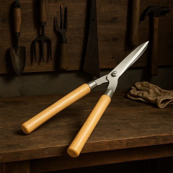 0455.jpg Wooden Handle Hedge Shears, Bush Clipper