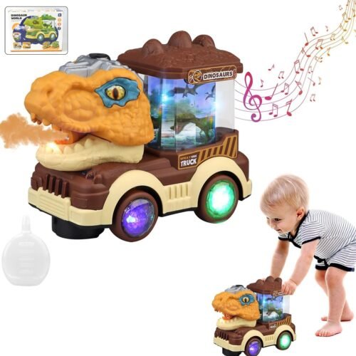 Dinosaur Car Toy with Humidifier Sound and Light (1 Pc)