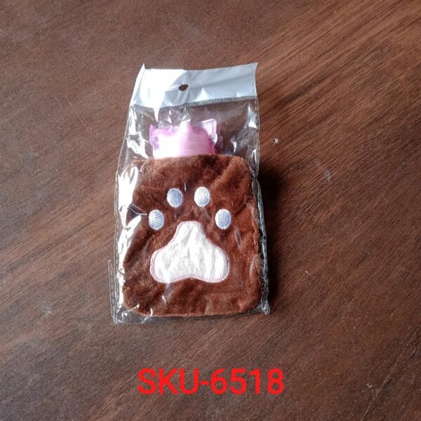 Paw Print Small Hot Water Bag with Cover for Pain Relief