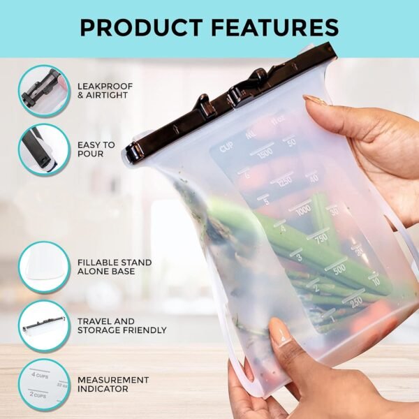 04_01bce48f-743c-4f40-9031-fc9996e93895.jpg Reusable Silicone Food Storage Bag Leakproof Flat Bottom Freezer 1 Pc