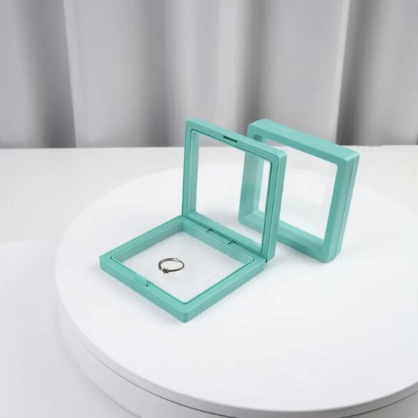 Transparent Jewellery Display Box (9x9 cm / 1 Pc / Green)
