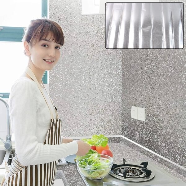 Aluminium Kitchen Wall Sheet Aluminium Without Adhesive (3 Pc / 50x90 Cm)