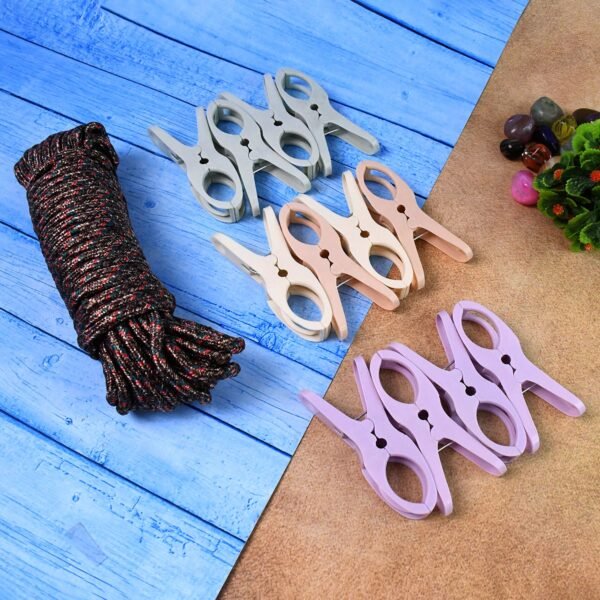 Cloth Drying Rope with Clips – Convenient and Durable Hanging Solution (12 Pc)