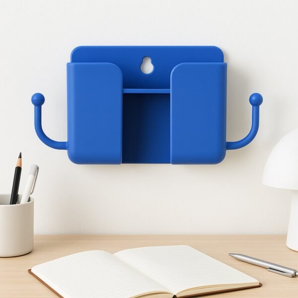 04_068fdcfc-d051-437b-aa42-f743c2a06bbc.jpg 1 Pc Blue Wall mount Mobile Stand With Hook