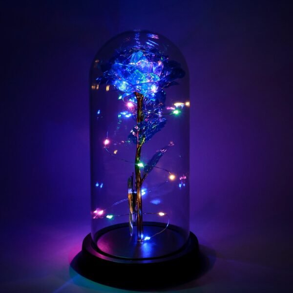 LED-Powered Eternal Rose in plastic Dome (1 Pc / Battery not Included)