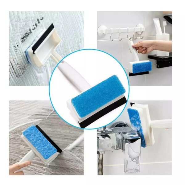 2-in-1 Glass Wiper & Brush – Double-Sided Cleaner for Mirrors, Tiles & Windows