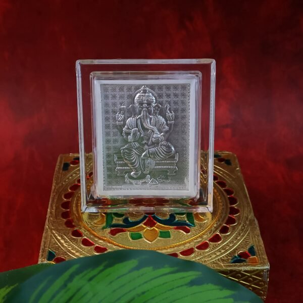 Embossed Silver-Plated Lord Ganesha Photo Frame  (1 Pc)