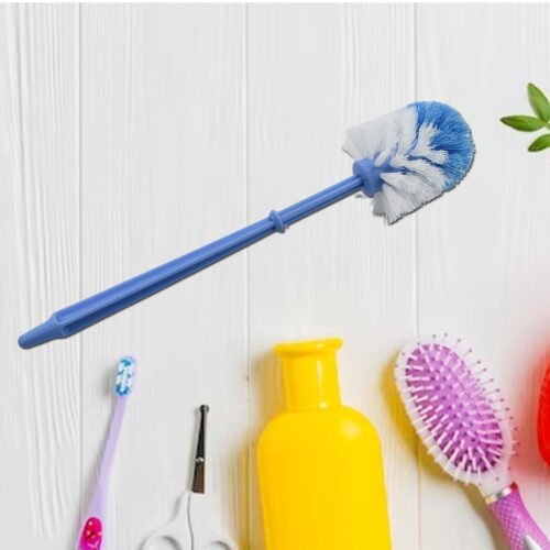 Plastic Round Toilet Cleaner Brush – Hockey Stick Shape Bathroom Brush
