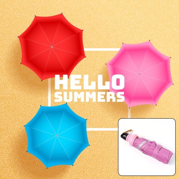 4 Fold Foldable Bottle Summer Umbrella for On-the-Go (1 Pc / Mix Color)