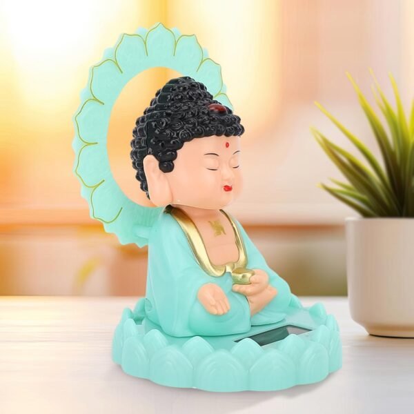 04_1afb82aa-2304-4ae9-b36c-beca361ebd66.jpg Plastic Solar Powered Moving Head Sitting Action Buddha Statue (1 Pc / Mix Color)