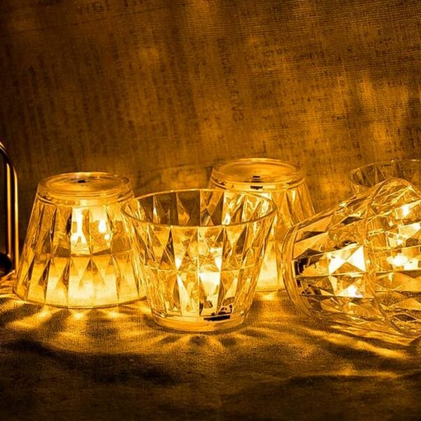 Cup Shape Crystal Table Lamp, Diwali (1 Pc)