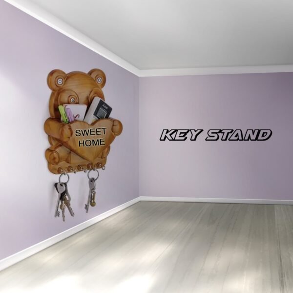 04_1d22df80-ee03-4fc0-8537-a5b3378212b1.jpg Cute Plastic Panda Key Holder, Wall Key Rack with 5 Hooks (1 Pc)