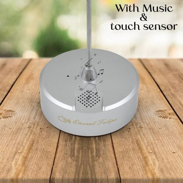 Lotus Flower Lamp with Music, Touch Open and Close, USB Rechargeable (1 Pc)