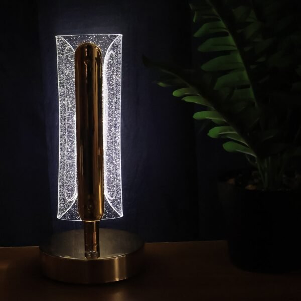 Luxury Tall Cylindrical Crystal Table Lamp (1 Pc)