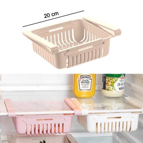 EXPANDABLE ADJUSTABLE MULTIPURPOSE FRIDGE STORAGE BASKET ( 2 pc )