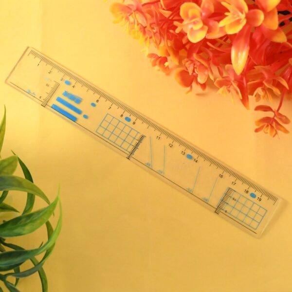 Multifunctional Transparent Plastic Geometry Ruler (1 Pc)