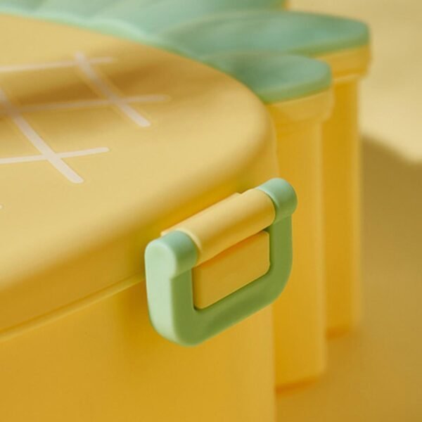 Kids Lunch Box Cute Pineapple Shaped Bento Box with Fork Spoon Snack Container