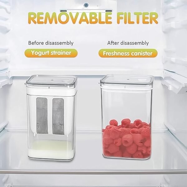 04_33d4b447-b6da-45b8-b76c-8ff56d29bd68.jpg 2 in 1 Yogurt Strainer with Storage Box – 1100ml (Plastic + Steel)