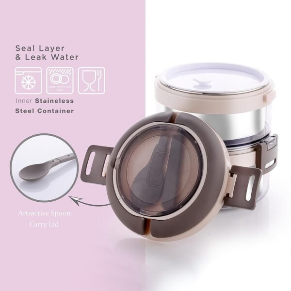Ganesh Steko-2 Double Layer Stainless Steel Insulated Lunch Box Set