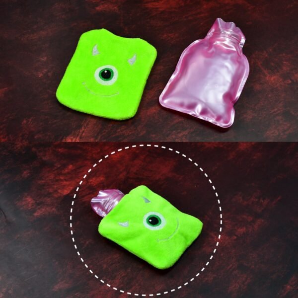 04_3dbb6bd4-48e2-43ad-8f51-25433cdd758f.jpg Green One-Eyed Monster Print Small Hot Water Bag with Cover for Pain Relief