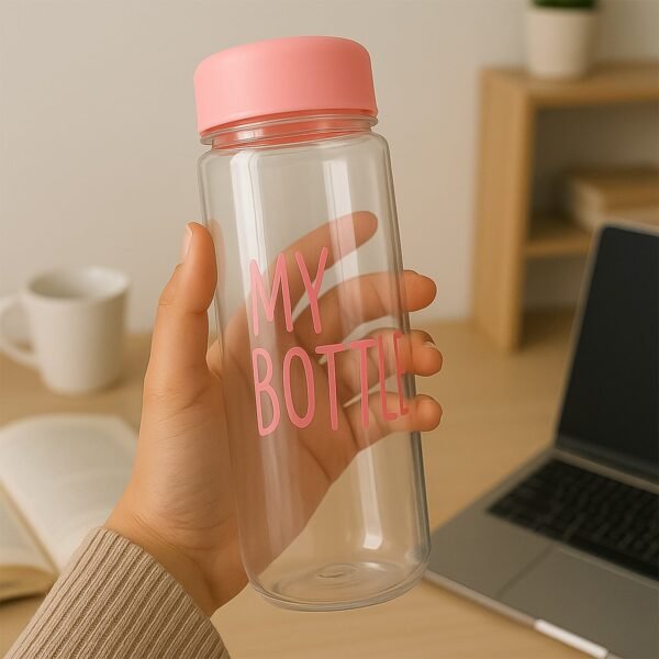 350 ml Approx Transparent Plastic Water Bottle with Leakproof Lid (1 Pc)