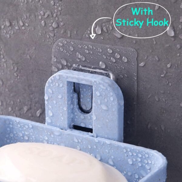 Adhesive Sticker Soap 2 Layer Dish Holder Wall Mounted (Double Layers / 2 pc)