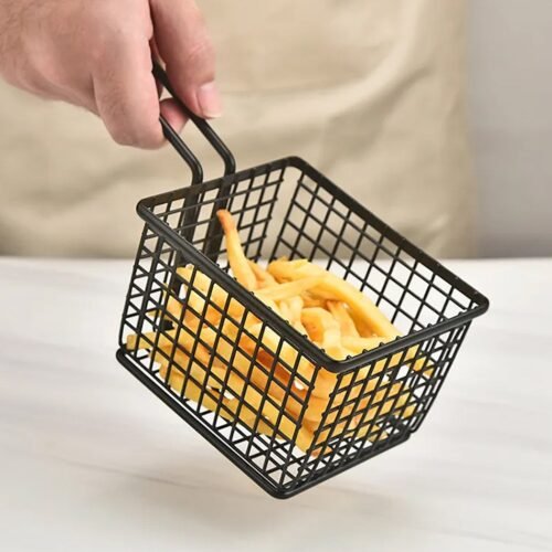 frying baskets for chips Stainless Steel Snack Basket Potato Mesh Strainer Basket