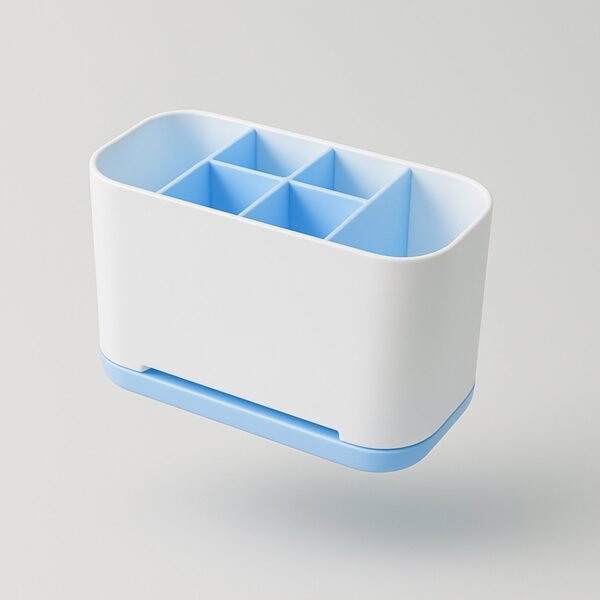 04_44257592-d5bf-4fef-9463-56a1a5bf1c2a.jpg 6 Compartment Multi Purpose Organizer Toothbrush Holder Stand Plastic Caddy (1 Pc)