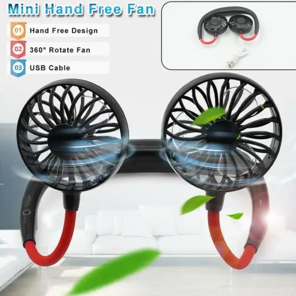 Portable USB Rechargeable Neck Fan – Hands-Free Cooling Fan