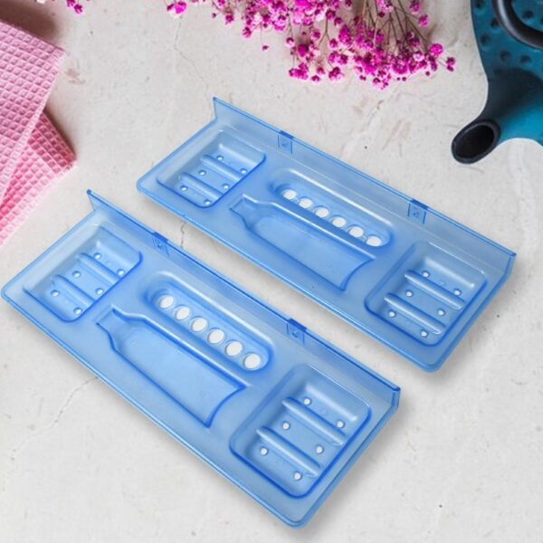 Pure Source India 4-in-1 Glass Soap Dish with Stand – Stylish Bathroom Ware