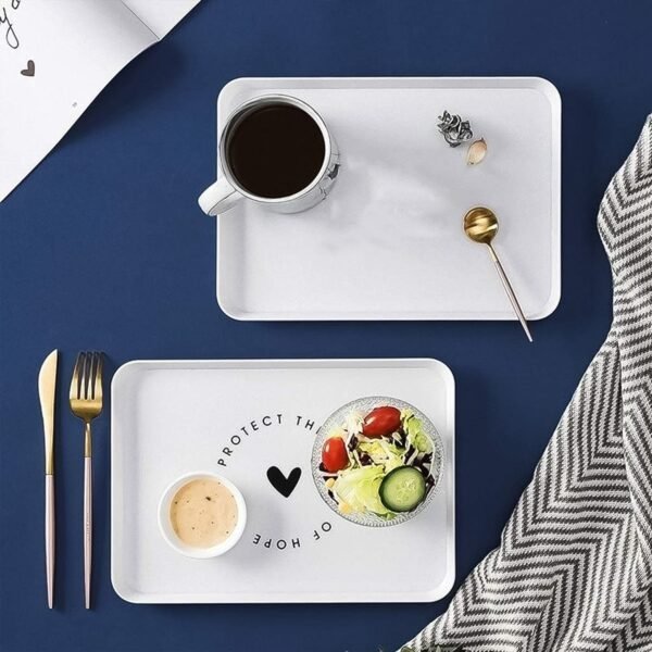 Elegant Printed Plastic Serving Tray with Motivational Quote