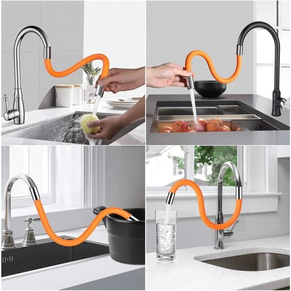 04_4987af09-4fb5-40ab-abdc-5d4306f6ac36.jpg Flexible Water Tap Extender, 360° Bending Faucet Extension Tube with Connector (18cm)