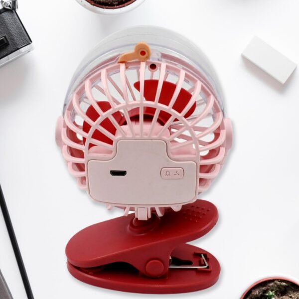 04_49fdf6f9-d070-4793-86cc-6d4448d8d9be.jpg Portable Clip-on Fan, Battery Operated, With Light & Spray, Small Yet Powerful USB Table Fan, 3-Speed Quiet Rechargeable Mini Desk Fan, 360° Rotation, Personal Cooling Fan for Home, Office, Camping