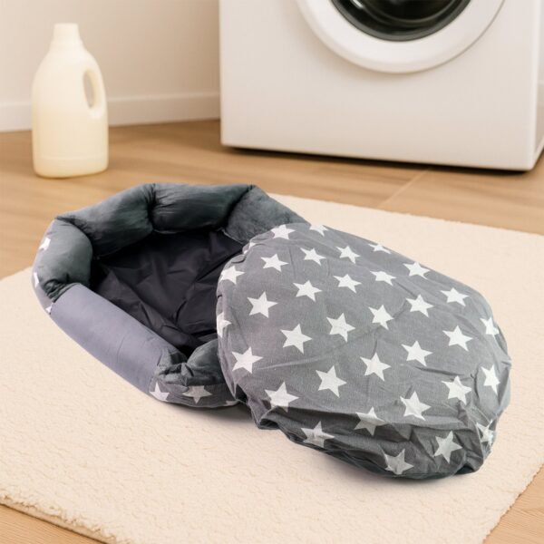 3XL Extra-Large Star Pattern Round Pet Bed for Cats & Small Dogs