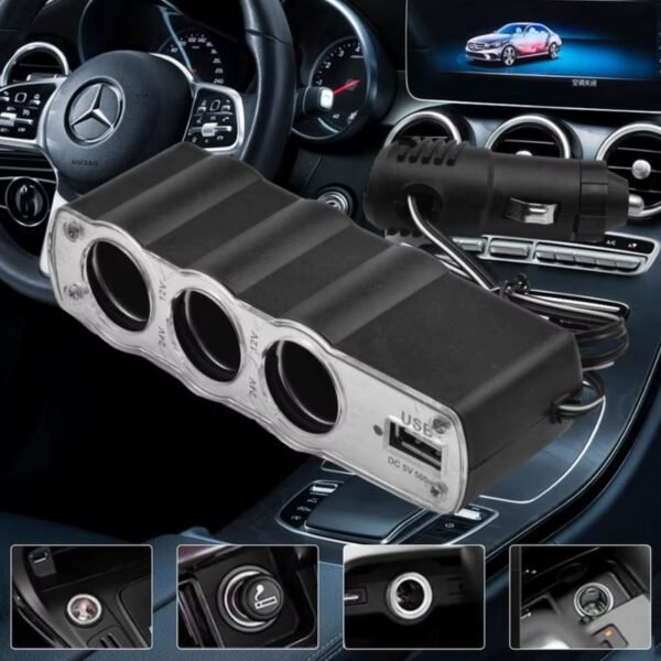 04_4e28fee7-29e0-49b0-9f1c-e17a7dd4fc46.jpg Triple 3 Way Car 12v Lighter Socket Splitter USB Charger Power Adapter