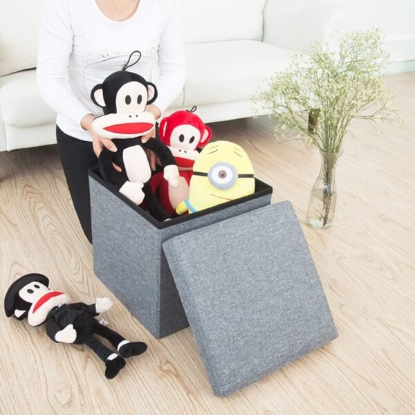 4986 Living Room Cube Shape Sitting Stool with Storage Box.(Mix Color)