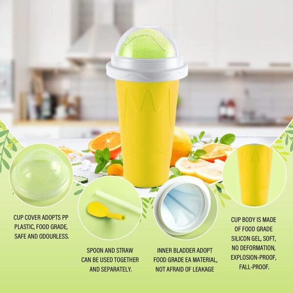 Magic Quick Frozen Smoothies Maker Cup – Double Layer Slushy Squeeze Cup (1 Pc)
