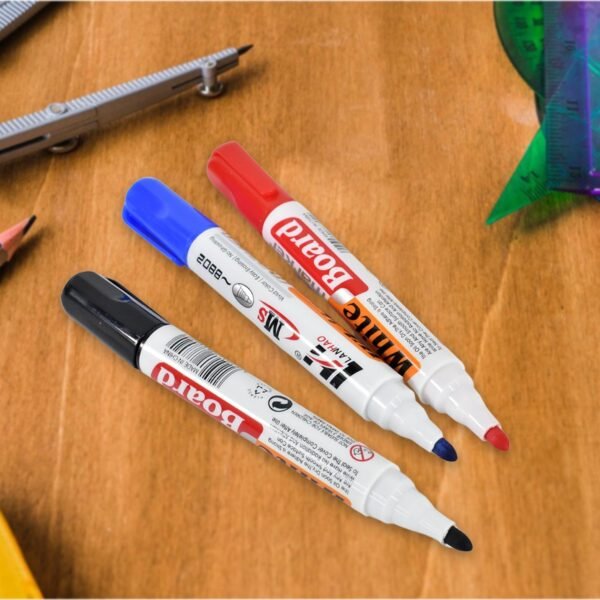 04_56fafd90-71fa-49b2-b85b-deda0510badd.jpg Whiteboard Marker Set (Blue, Black, Red) with Board Duster - Pack of 4